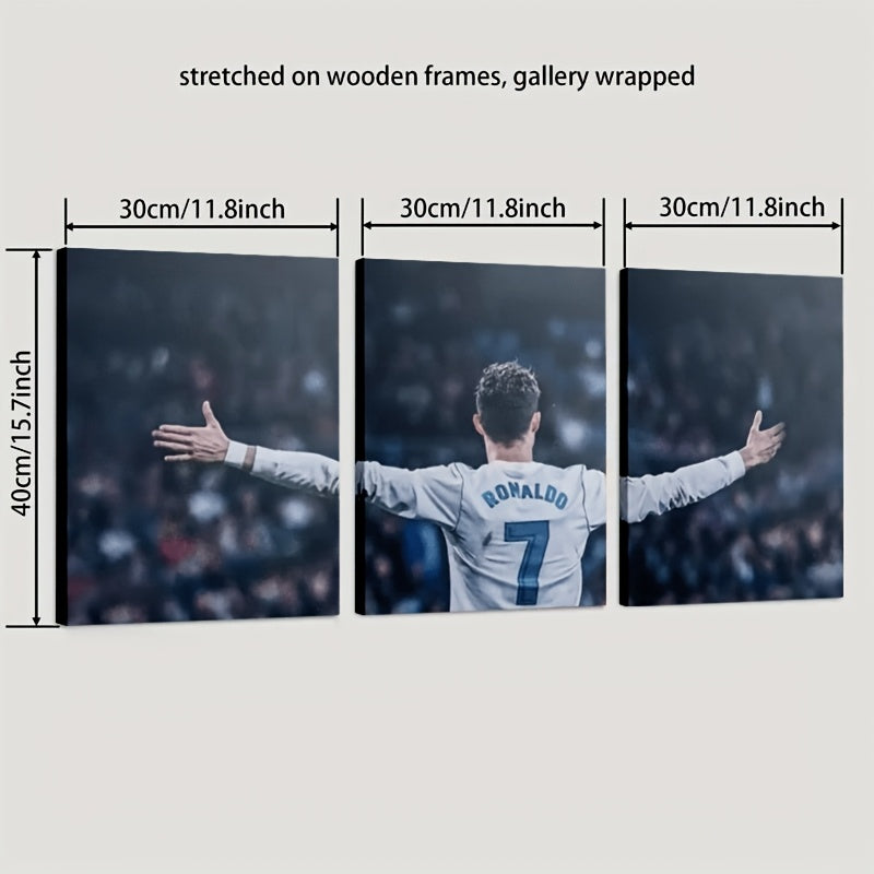 CRISTIANO RONALDO 3 PIECES CANVAS PRINT