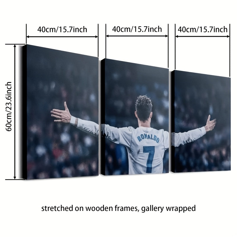 CRISTIANO RONALDO 3 PIECES CANVAS PRINT